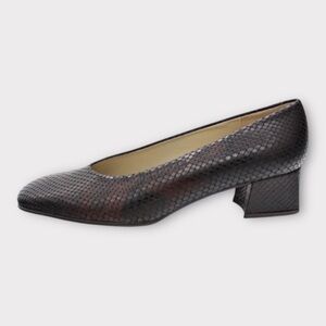Vintage 90s Etienne Aigner Chunky Snakeskin Leather Pumps US Size 7.5